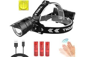 LUXJUMPER Torcia Frontale LED USB Ricaricabile, Super Luminoso XHP99 Lampada da Testa ad Alta Potenza Impermeabile con Display di Alimentazione 3 Modalità Zoomable per Lavori in Campeggio Riparazione Auto