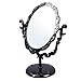 TR.OD Brand New Desktop Rotatable Gothic Small Size Rose Makeup Stand Mirror Black Butterfly