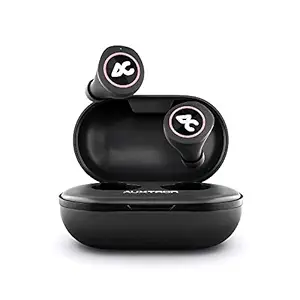 Auxtron AirBolt 505 True Wireless (TWS) Earbuds - Bluetooth 5.0, Full Touch Earphones, IPX5 Water Resistant, HD Stereo Sound, High Bass, InBuilt MIC, Upto 36 Hours Playtime with Charging Case (Pink + Black)