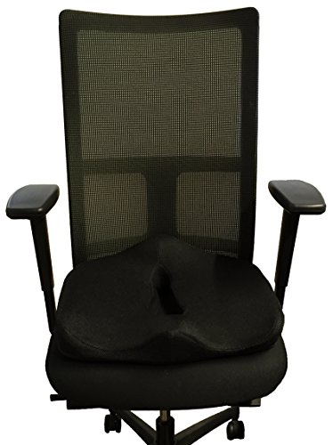 Ergonomisches Sitzkissen – Das Original von evo-cative – Orthopädisch, schmerzlindernd und vorbeugend gegen Rückenproblemen – Unterstützt eine gesunde und aufrechte Haltung – Memory-Schaum – inkl. Übungsposter - 4