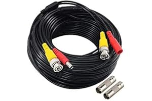 Yeung Qee 10m BNC video power cable security camera Cable with 2 Female Connetors for All HD CCTV DVR Surveillance System (10m)