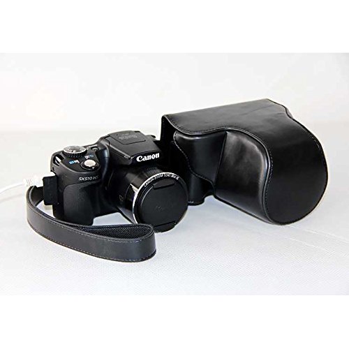 top Cuir PU Camera Case Sac Housse avec sangle d   paule pour Appareil photo Canon PowerShot SX500 SX510  Noir  non inclus 