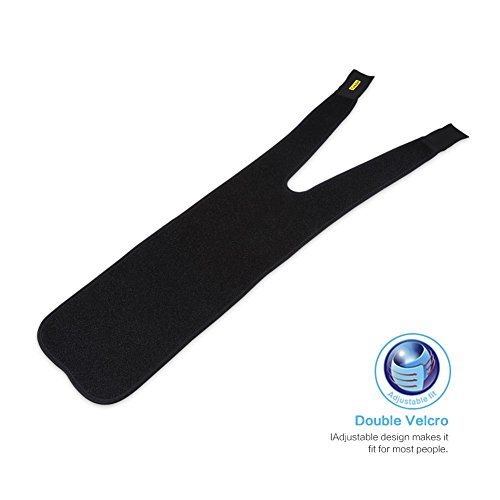 Yosoo Oberschenkelbandage, Verstellbare Neopren Oberschenkel Bandage für Sehnen Tendinitis Muskelverletzungen reha und erholung, Passend für Männer und Frauen - 4