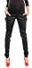 Zeta Ville Pregnancy Maternity Cotton Shiny Fabric Harem Trousers w/ Pockets 040 (UK 12/14, Black)