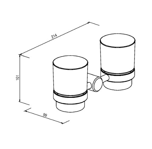 Roman Dietsche / Enzo Rodi 720510 Azola Doppel Glashalter mit Glas - 2