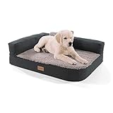 brunolie Lit pour Chien Odin, Lavable, orthopédique et antidérapant, canapé pour Chien en Peluche Duveteuse, Tailles S-L (S 80 x 60 cm, Gris)