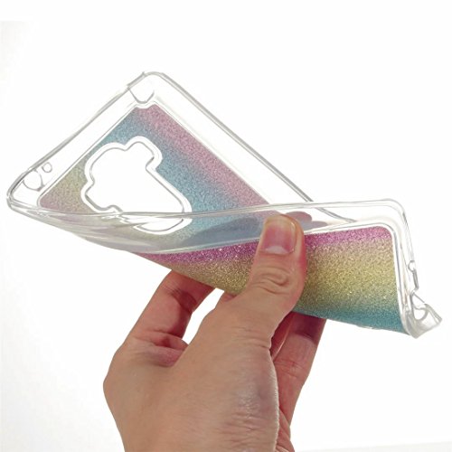 MUTOUREN LG G4 Stylus / LG G Stylo LS770 (5,7 Zoll) Schutzhülle Case Handyhülle TPU Silikon Weich Soft Transparent Zurück Cover Bling Glitzer Glänzend Handytasche Durchsichtig Kristall Anti-Kratzer Handy Schale Tasche Bumper für LG G4 Stylus / LG G Stylo LS770 (5,7 Zoll)-Rosa - 6