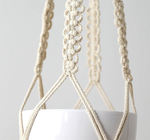 Mkono Pflanzen Makramee Blumenampel innen Außen Hängeampel Hängender aus Jute 4 Baumwolle 90cm (Blumentopf ist nicht enthalten) - 3