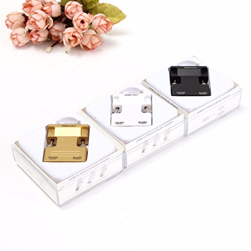 ONCHOICE( HDMI Buchse auf VGA Stecker ) 1080P HDMI zu VGA Konverter Adapter Box Audio Port VGA Verlängerungskabel Mini USB Energien Kabel 3,5 mm Audio Kabel Schwarz - 7