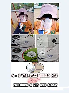 Children Kid Hat Face Shield 360 Degree Protection Detachable Removable Reusable Handmade Fashionable Polycarbonate with Free N95 Medical Mask