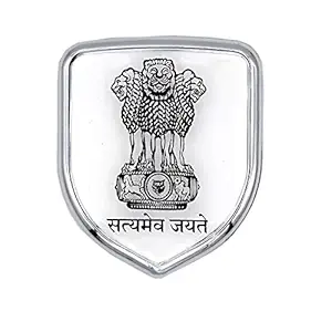 S2S 3D Metal Chrome Sticker Emblem Badge Logo for Cars & Bikes SatyamevJayate