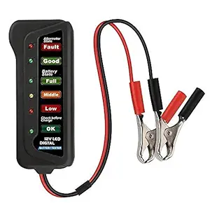 Quick Sense: 12V Digital Battery Tester Alternator for Vehicles with 6 LED Lights