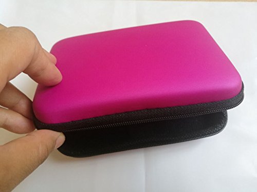 Worsendy Fest plattentasche Tragbar Externe Festplatte Tasche Schutz Etui Schutzhülle Tasche Hülle für externe Festplatte 14x10x4cm (Rosa) - 3