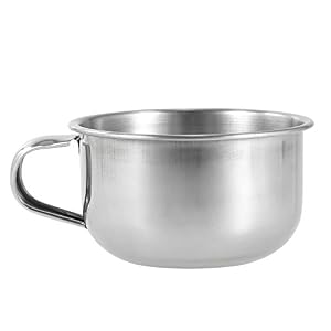 Shaving Brush Bowl with Handle Stainless Steel Shave Cream Soap Bowl Shaving Mug Men's Stainless Steel Soap Cup Bowl… - Image 6