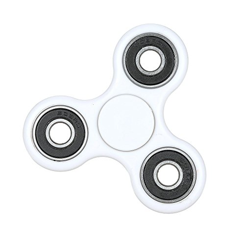 T-Trees Tri Fidget Hand Finger Spinner Spin Widget Focus Toy EDC Pocket Desktoy Triangle Plastic Gift for ADHD Children Adults (White)