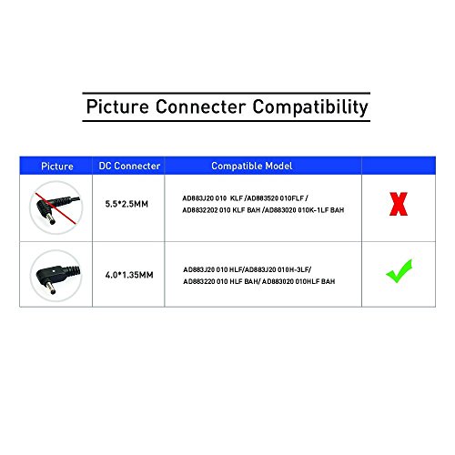 KFD 65W Netzteil Ladegerät Ladekabel für Asus Zenbook UX305CA UX32 UX32V UX21A UX31A UX32A UX32VD UX42A UX301LA UX302LA UX301 UX302 UX303 UX303LA UX305FA UX305LA X540SA E402SA E403SA X553M - 2
