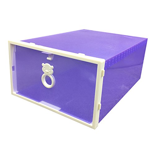 Smilun Schuhboxen Stapelbar Aufbewahrungsboxen Schuhablagen faltbar Halter Schuhregal Bärchen Gemischte 4-Stück-Set - 6