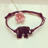 Elefant Armband in Bordeaux-Rot Bronze Größenverstellbar, elephant / vintage / ethno / hippie / must have / statement / florabella schmuck