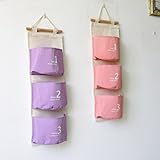 GWELL Ordnungssysteme Hängender Organizer mit 3 Taschen Hängeorganizer Hängeaufbewahrung Multifunktionale Aufbewahrungstasche für Kinderzimmer, Schlafzimmer, Tür - 4