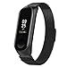 Produktbild BZLine® für Xiaomi mi Band 3 Smart Armband Fitness Tracker, Milanese Magnetic Loop Edelstahl Uhrenarmband Strap für Xiaomi Mi Band 3 (190-210 mm, Schwarz)