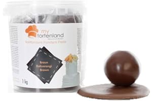MYTORTENLAND Zuckerteig | Rollfondant | Zuckermasse | Fondant 1-5kg | 26 Farben | Perfekt zum Modellieren von Figuren und Dekorationen | Halal & Koscher (Braun 1 kg)
