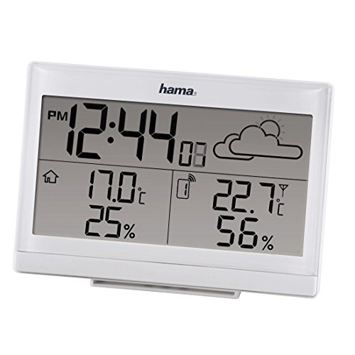 Hama Funk Wetterstation EWS-890 (Funkuhr, Wecker, Thermometer, Frostalarm, Wettervorhersage und Hygrometer, inkl. Außensensor mit 50m Reichweite), weiß - 5