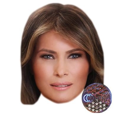 Melania Trump Maske aus Pappe
