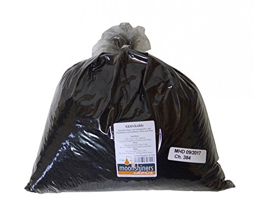 „MoonshinersChoice®“ Aktivkohle 1 Kilo im Beutel – zylindrische Partikel aus Kokos – für Bio- Lebensmittel geeignet – kann einfach pulverisiert werden - 2
