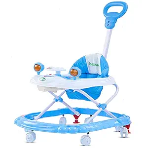 Baybee Nemo Round Walker for Kids, Baby Walker for Kids Music & Light Function with Canopy 3 Position Height Adjustable Kids Walker, Activity Walker for Babies (6 Months to 1.5 Years) (Blue)