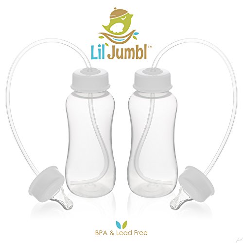 Lil Jumbl Hands-Free Baby Bottle Feeding System w/Exclusive, Patent Pending Improved Flow - Made of 100% BPA-Free, Lead-Free Materials