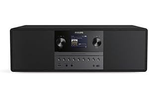 Philips Micro Système Musical TAM6805, 50W Tout-en-Un avec Radio Internet, Bluetooth, Spotify Connect, USB, Lecteur CD, Dab+, FM, Haut-parleurs Bass Reflex – Système Audio Compact pour Maison et Bure