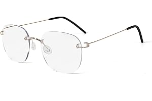 KoKoBin Lunettes de lecture en titane sans monture anti-lumière bleue, pour hommes et femmes