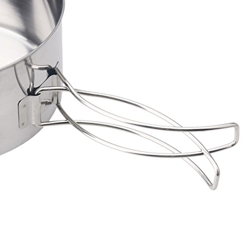 Juning 8 Piece/Set Camping 18/10 Kochgeschirr, Hiking Picnic Cookware Cooking Set für 2-3 Person Camping, Ideal for Hiking /Backpacking - 3