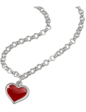 SilberDream Herz Kette für Kinder Halskette Kinderschmuck aus 925 Sterling Silber SDK01138
