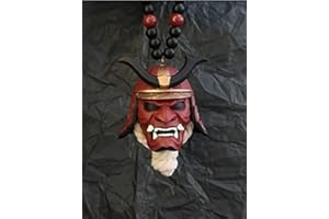 ZHUIDREAM Casco Samurai Kabuto/Hannya Japanese Oni Giapponese Charm Specchietto Retrovisore Auto,Ornamento Maschera Oni Demone Assassino Samurai (F)