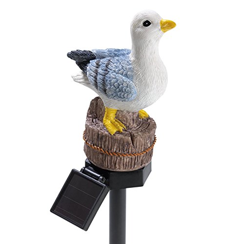 LED-Solar-Leuchten Möwe 2er-Set – Handbemalt für eine maritime Möwen-Optik ( Tageslichtsensor für automatisches Ein- und Ausschalten, Bis zu 8 Stunden Leuchtdauer, Warm-weißes Licht ) - 7