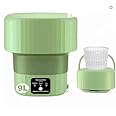 DWILKE Portable Washing Machine, Upgraded 9l Large Capacity, Foldable Mini Small Portable Washer and Spin Dryer Small Foldable Bucket Washer for Baby Clothes, Underwear or Small Items (Style 1)