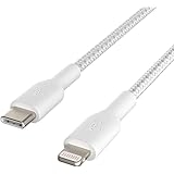 Belkin Cavo intrecciato da USB-C a Lightning (Cavo di ricarica rapida per iPhone 14 o versioni precedenti), Boost Charge Cavo
