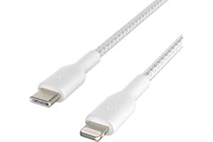 Belkin Pleciony kabel USB-C/Lightning (kabel iPhone do szybkiego ładowania do iPhone 14 lub starszych modeli) kabel Boost Charge MFi z certyfikatem iPhone USB-C (2 m, biały)