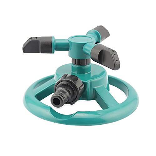 Garten Sprinkler, Swify Rasensprenger Sprinkler Kreisregner Automatik mit 3 Armen und 12 Sprühdüsen 360° Rotation Wasser Sprinkler für Bewässerungsanlagen, Blumen und Gärten