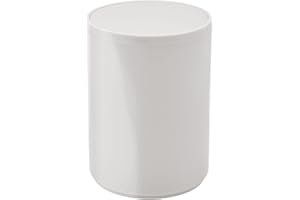 mDesign Elegante cestino bagno – Pratico cestino plastica con secchio interno – Cestino gettacarte ideale per bagno, ufficio, cucina, stanza da letto ecc. – grigio chiaro