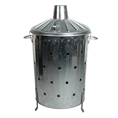 Crazygadget 90 Litre 90l Extra Large Galvanised Metal Incinerator Rapid