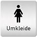 Produktbild XXL Schild - Türschild - Hinweisschild "Umkleide Damen - Umkleideraum" aus 1,5mm starkem Aluminium mit veredelter Oberfläche • kontrastreicherer Look als bei herkömmlichen Edelstahlschilder • 125 x 125mm • pflegeleicht & langlebig • schneller Versand aus Köln!