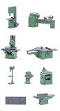 Maqueta de plástico con partes en varios colores.