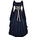 Produktbild Fenverk Frau Hexe Renaissance Viktorianisch Kleid Abschlussball KostüM Cosplay Maxi Damen Jahrgang Bandage Lange äRmel Mittelalterlich Schlank Taille Retro Flare Gericht Prinzessin(Marine,XL)