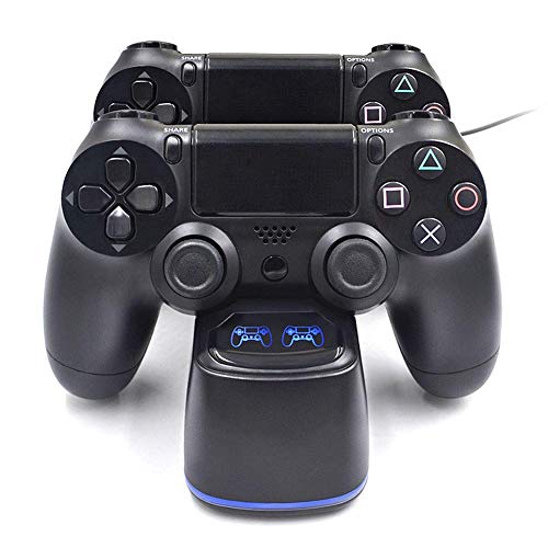 Preisvergleich Produktbild PS4 Controller Ladestation, Playstation 4 Controller Dualshock 4 Ladestation Ladegerät Standfuß Kable zubehörset für Sony Playstation4 / PS4 / PS4 Slim / PS4 Pro
