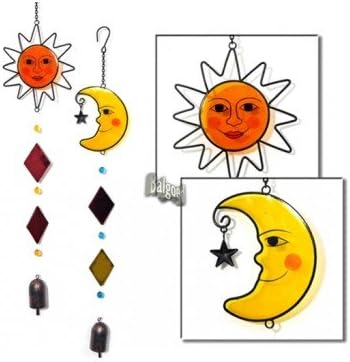 Deco Hanger Window Chain Sound Play Moon L 58 cm Metall & Glas