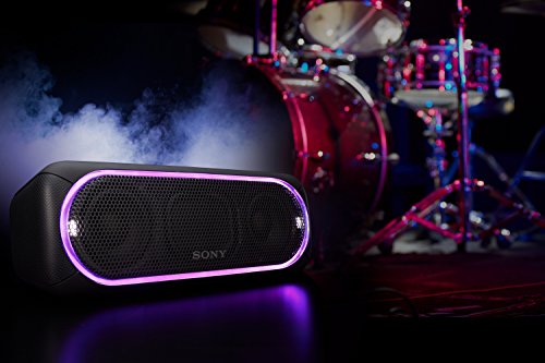 Sony SRS-XB30B - Altavoz inal  mbrico port  til  Bluetooth  NFC  Extra Bass  24h de bater  a  Wireless Party Chain  luz Lineal  Flash estrobosc  pico  Color Negro