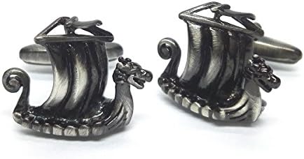 Antique Finish Viking Longboat Cufflinks