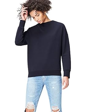 FIND Damen Hochgeschlossenes Sweatshirt mit Feinrippeinsatz